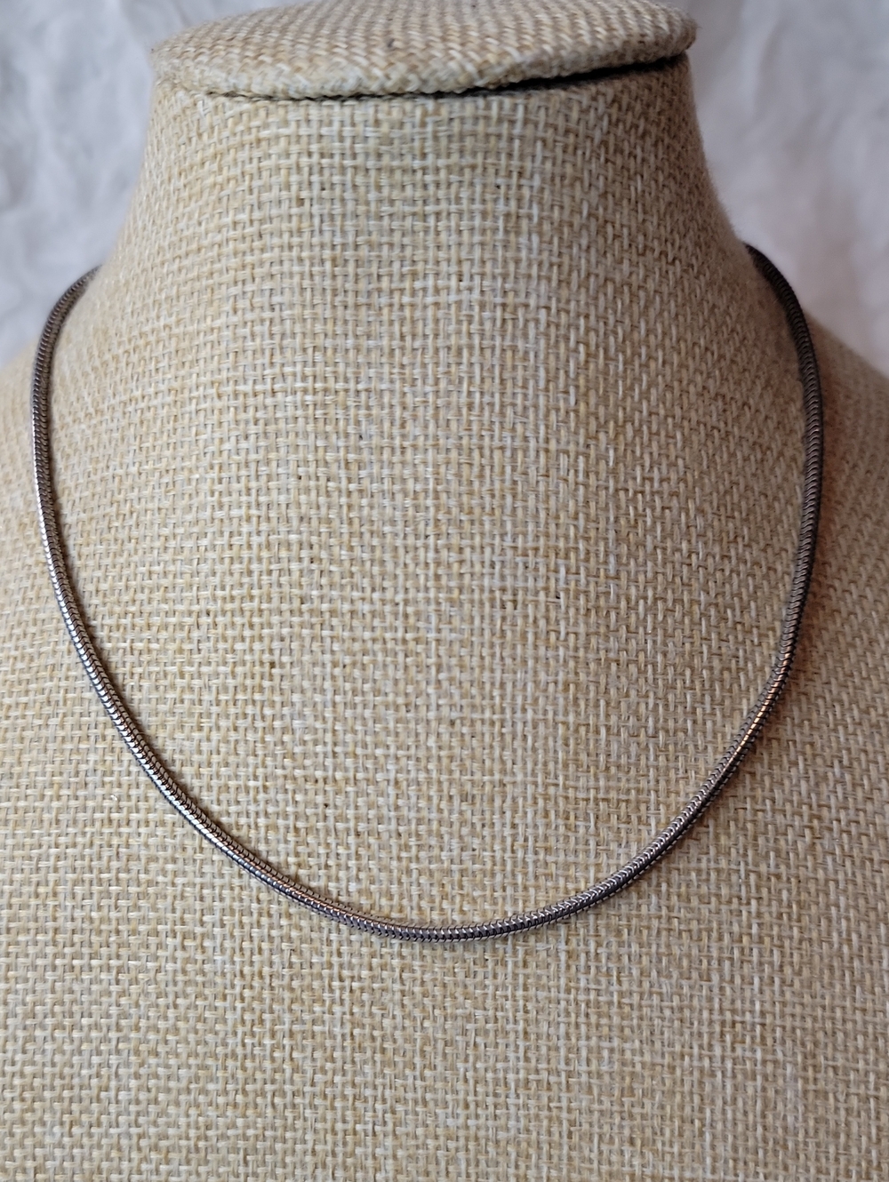 Vintage Silver Tone Snake Chain Necklace